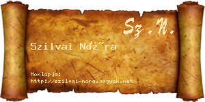 Szilvai Nóra névjegykártya