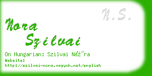 nora szilvai business card